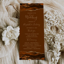 Boda Marrón Ágata Dorada Naranja Quemada