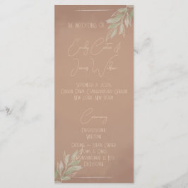 Programa Boda minimalista boho de terracota