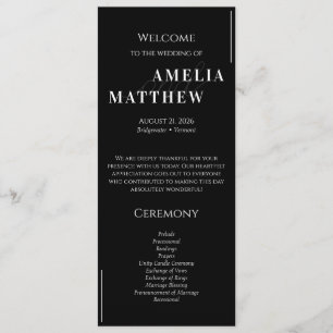 Programa Boda minimalista en blanco y negro