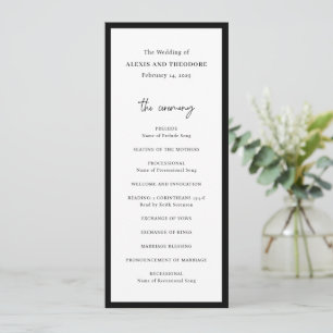 Programa Boda Moderna Chic en Blanco y Negro