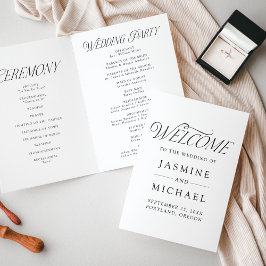Programa Boda Moderna con Tipografía Negra Elegante