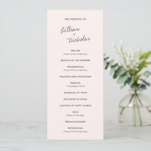 Programa Boda moderna elegante de color rosa