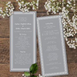 Programa Boda Moderna Gris Servicio de Ceremonia Minimalist