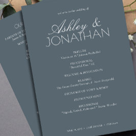 Programa Boda moderno centrado en la tipografía