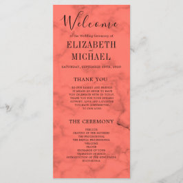 Programa Boda moderno elegante azul de la Marina Coral