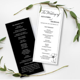 Programa Boda moderno elegante en blanco y negro