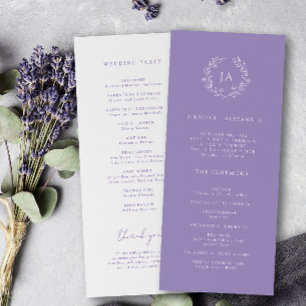 Programa Boda Monograma de Lavender