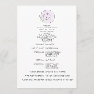 Programa Boda Monograma de Lavender