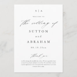 Programa Boda Monograma de Letra Script Simple
