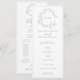 Programa Boda Monograma del Escudo de Leafy Verde Masaje Mo