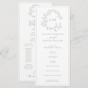 Programa Boda Monograma del Escudo de Leafy Verde Masaje Mo