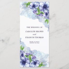 Programa Boda morado de anémona floral