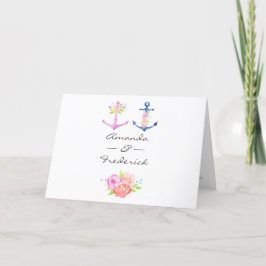 Programa Boda náutica floral acuarela