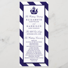 Programa Boda Nautical Stripes & Navy Blue Ship