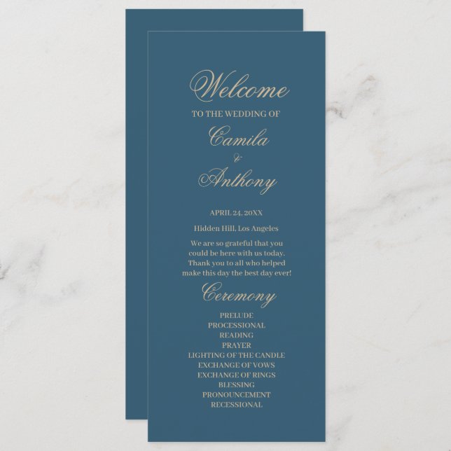 Programa Boda Navy Gold (Anverso / Reverso)