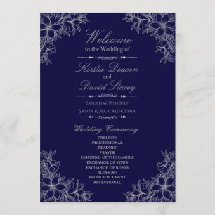 Programa Boda Ornate Floral Plateado