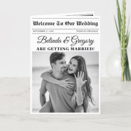 Programa Boda Periódico Divertido Foto Orden de servicio