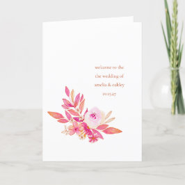 Programa Boda personalizada boho rosa naranja floral chic