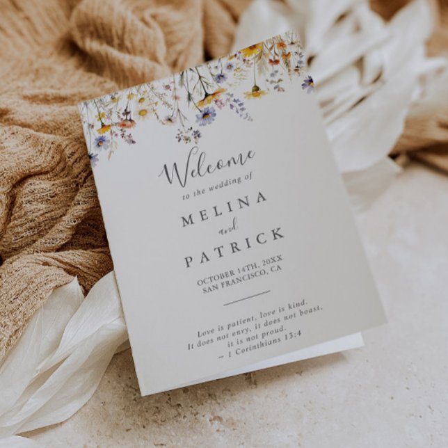 Programa Boda plegado de flor silvestre elegante de otoño S (Subido por el creador)