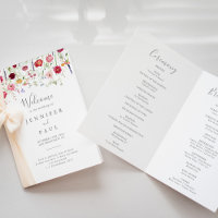 Boda plegado de flor silvestre multicolor simple