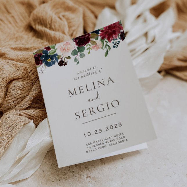 Programa Boda plegado Fancy Classic Flowers (Subido por el creador)