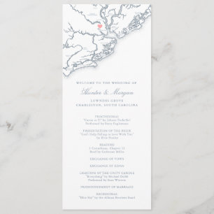 Programa Boda polvorienta azul de Charleston Carolina del S