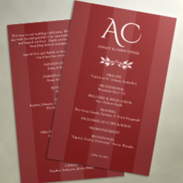 Programa Boda Rojo en palisandro minimalista a rayas