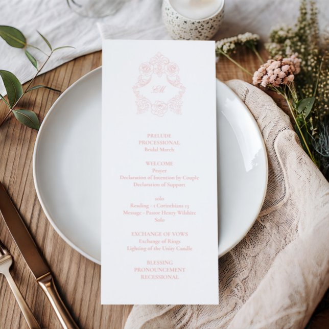 Programa Boda Rosa Clásica Sofisticada con Guion (Subido por el creador)