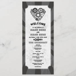 Programa Boda Steampunk Ceremony Heart Cogs Retro