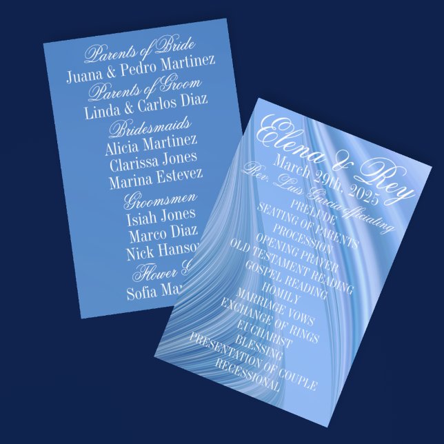 Programa Boda Swirling Blue Satin (Subido por el creador)