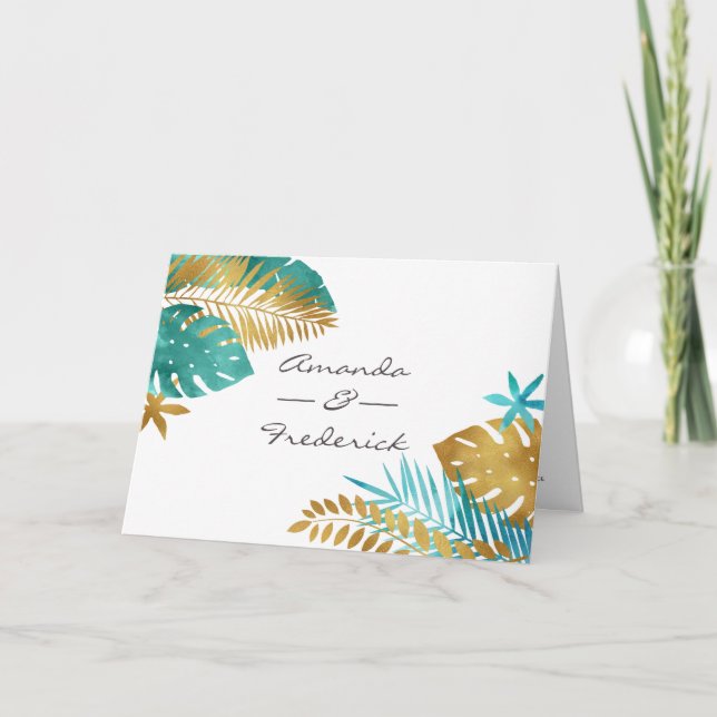 Programa Boda Tropical Teal y Oro (Anverso)