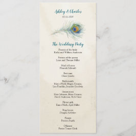 Programa Boda Verde azulado Elagant de la pluma de pavo rea