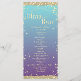 Programa Boda verde azulado y morado ruso "Ombre"