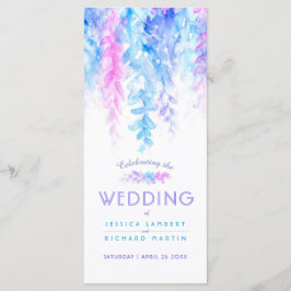 Programa Boda vinagre en cascada acuarela azul púrpura