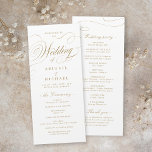 Programa Boda vintage clásica de caligrafía elegante de oro<br><div class="desc">Diseño moderno de caligrafía boda clásica en color oro editable,  sencillo y elegante. Excelentes programas de bodas para bodas vintage clásicas,  boda tradicional y boda formal Ver todas las piezas a juego en la colección.</div>