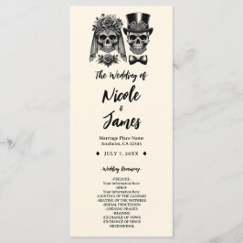 Programa Boda Vintage Esqueleto Negro y Dorado Crema