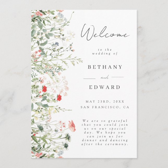 Programa Boda Wildflower Meadow (Anverso)