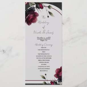 Programa Bodas de flores grises sombrías de rosas rojas de