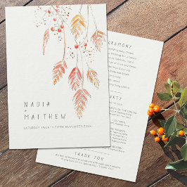 Programa Bodas de hierbas de hierba acuarela bodas otoño