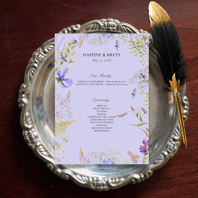 Programa Bodas de Lavanda Silvestre Salvia Rústica Lavanda (Rustic Lavender & Sage Wildflowers Lavender Wedding Program)