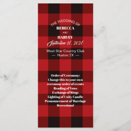 Programa bodas rústicas de invierno de búfalo rojo