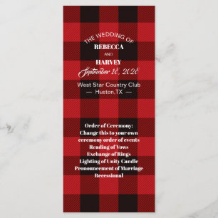 Programa bodas rústicas de invierno de búfalo rojo