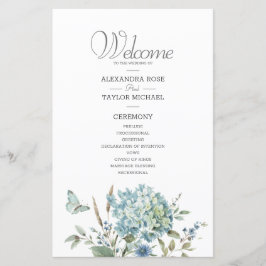 Programa Bohemian Blue Botanical Watercolour Weddi