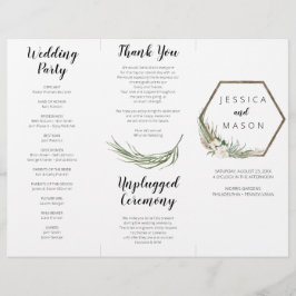 Programa Bohemian Wreath Tri-Fold Wedding