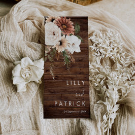 Programa Bohemiano de Bodas de Madera Rústica Flor