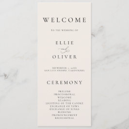 Programa Boho Beige Elegant Boda Minimalista