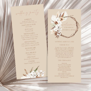 Programa Boho Beige Floral Wreath Wedding