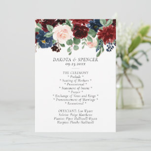Programa Boho Bloom Garland azul marino y rojo borgoñés