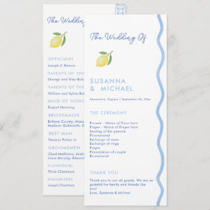Programa Boho Blue Squiggle Border Lemon Wedding