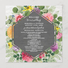 Programa Boho Botanical Brick Wildflower Wedding